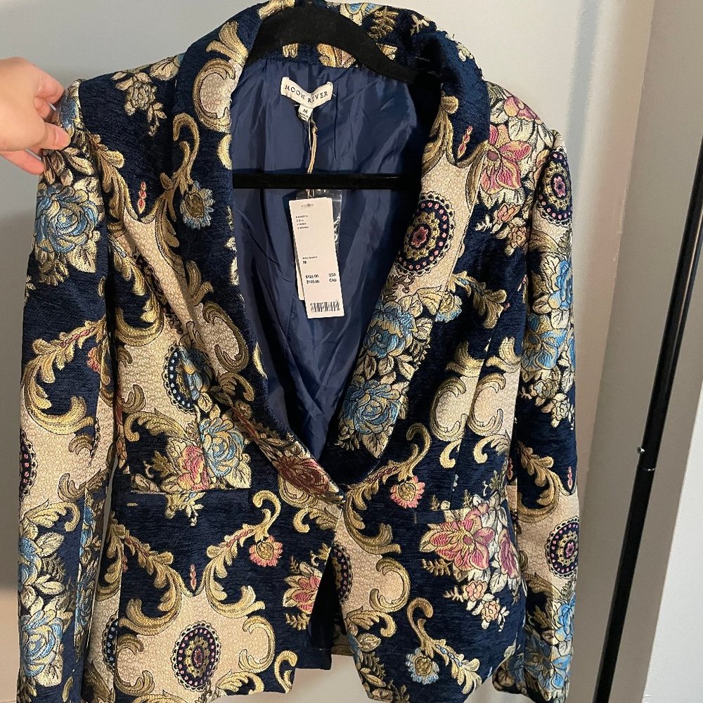 Moon River Navy and Gold Blazer